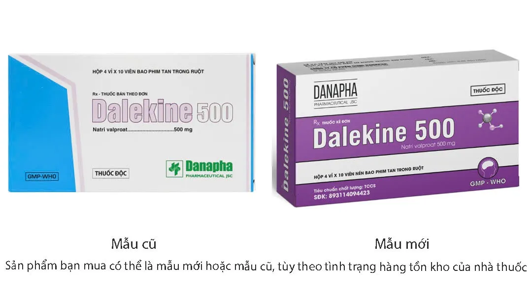 Dalekin 500mg Danapha (H/40v) – Thuốc chống động kinh hiệu quả, đáng tin cậy